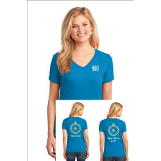 Port & Company® Ladies Core Cotton V-Neck Tee - Front and Back Print